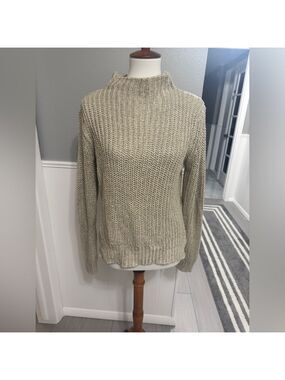 RD Style Women's Beige Sweater with Elbow Patch Detail Size M